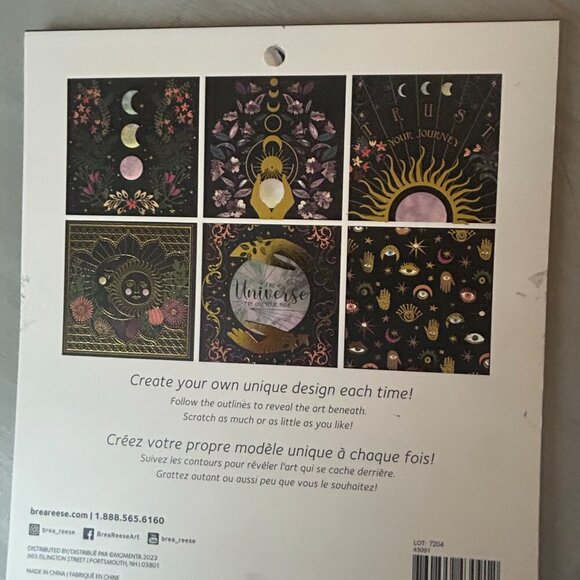 NWOT Brea Reese Scratch Art Paper Pad Kit, 8" x 8", Celestial Skies 12 pages - Picture 12 of 12